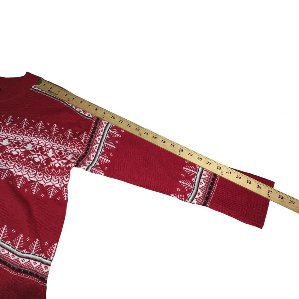 Tommy Hilfiger Red and White Patterned Sweater - Picture 5 of 14